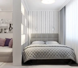 Bedroom design 18 sq m with partition photo