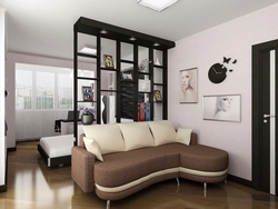 Bedroom design 18 sq m with partition photo