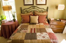 Country Style Bedroom Photo Interior With Wallpaper