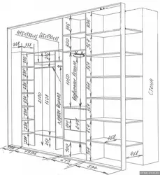 Built-in wardrobe in the hallway with your own hands, drawings and diagrams photos