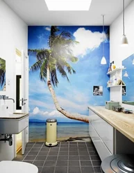Photo wallpaper in the bathroom photo