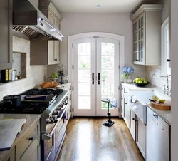 Kitchen design with two doors