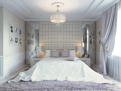 Bedroom with mirrors on the sides photo