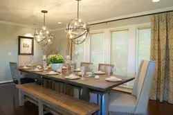 Kitchen lamps above the table design photo