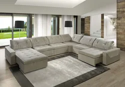 Corner Sofa In The Living Room In A Modern Style Large Photo