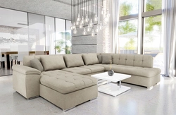 Corner sofa in the living room in a modern style large photo
