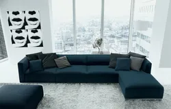Угловой диван в гостиную в современном стиле большой фото