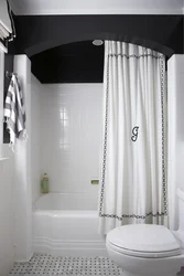 Душ пен перде бар ванна бөлмесінің дизайны