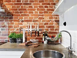 Lay out a brick kitchen photo