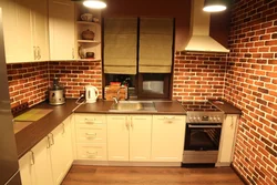 Lay out a brick kitchen photo