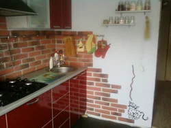 Lay out a brick kitchen photo