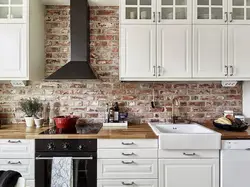 Lay out a brick kitchen photo