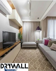 Narrow living room furniture photo