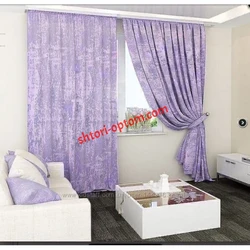 Curtains For Lilac Wallpaper In The Bedroom Photo