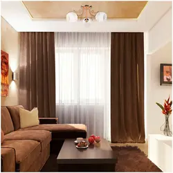Интерьер гостиной в коричневых тонах в современном стиле