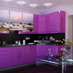 What wallpaper will suit a purple kitchen photo