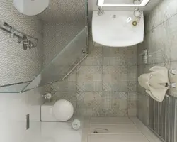 Duş və paltaryuyan lavabo ilə kiçik vanna otağı dizaynı