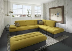 Corner sofas in the interior photo sleeping place