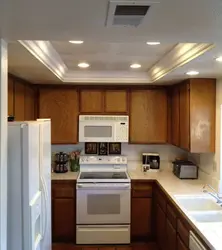 Ceiling design in a small kitchen photo