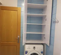 Шкаф в ванную над стиральной машинкой фото
