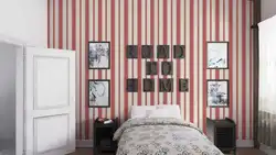 Интерьер полосатой спальни