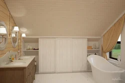 Bathroom ceiling in the attic photo