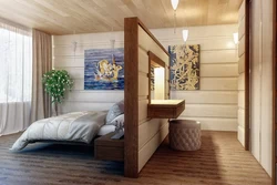Bedroom in a frame house design