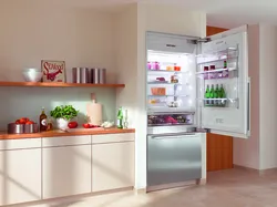 Kitchen design with refrigerator and freezer