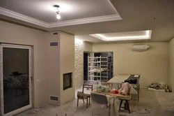 Photo of plasterboard ceilings kitchen living room