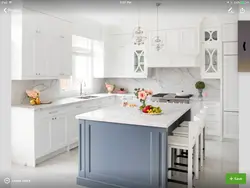 Kitchen design with white floors and walls