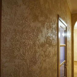 Bark beetle walls in apartment photo