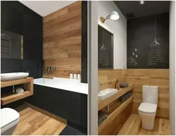 Photo of laminate wall decoration in the bathroom