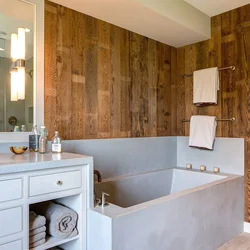 Photo of laminate wall decoration in the bathroom