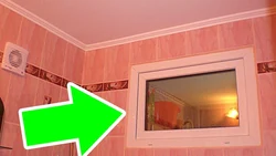 Window between the bathroom and kitchen in Khrushchev photo