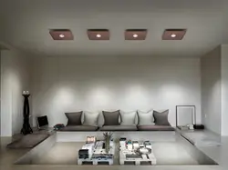 Spotlights on the ceiling in the living room photo