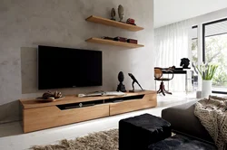 Nightstands in the living room in a modern style, long photo design