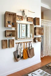 Shelf design for hallway wall