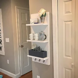Shelf design for hallway wall