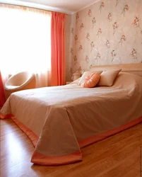 Bedroom design in peach tones