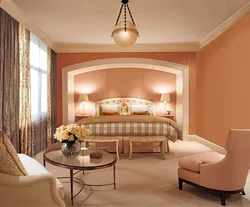 Дизайн спальни в персиковых тонах