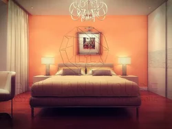 Peach color bedroom interior photo