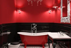 Bath In Red Design Photo