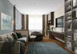 Design of bedroom and living room 24 sq.m.