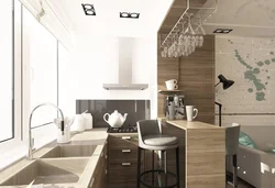 Kitchen on the balcony in the apartment design