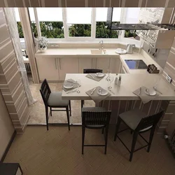 Kitchen on the balcony in the apartment design