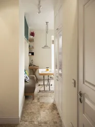 Kitchen without a door to the corridor design photo in the apartment