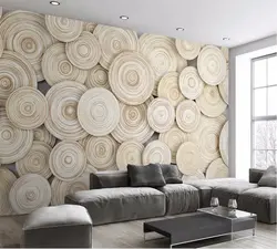 3D photo wallpaper on the wall in the living room photo