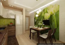 Kitchen interior in apartment wallpaper