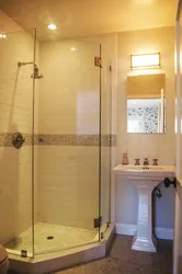 Bathroom design with corner shower