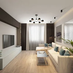 Beautiful interior of a living room in an apartment in a modern style